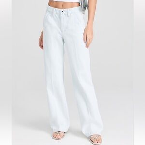 Favorite Daughter Taylor Low Rise Wide Leg Trouser Jeans Sierra Light Blue 34
